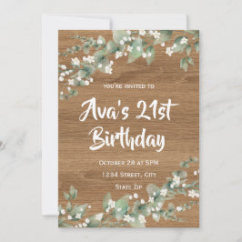 Invitation du 21e anniversaire - Verdure rustique