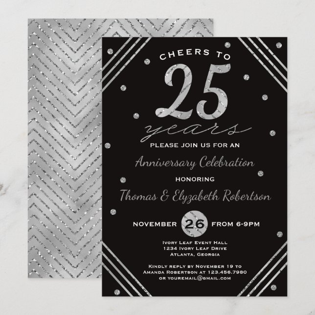 Invitation du 25e anniversaire de la fête, Faux Si (Devant / Derrière)