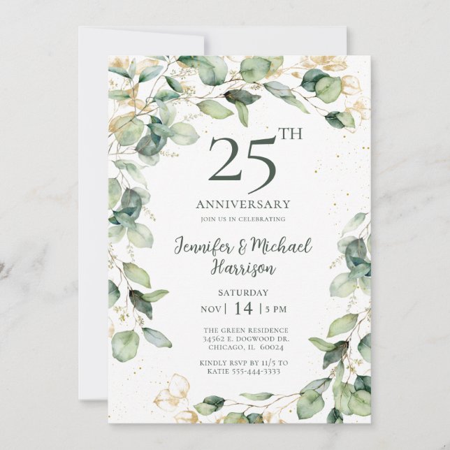 Invitation du 25e anniversaire d'Eucalyptus (Devant)