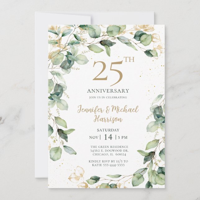 Invitation du 25e anniversaire d'Eucalyptus (Devant)