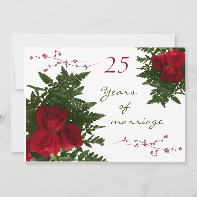 Invitation du 25e anniversaire du Mariage (Devant)