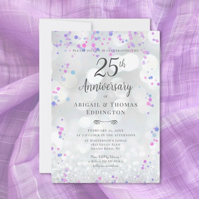 Invitation du 25e anniversaire du Mariage d'argent (25th Silver Wedding Anniversary Invitation
)