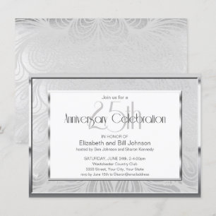 Invitation du 25e anniversaire du Mariage d'argent