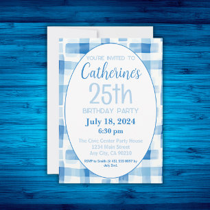 Invitation du 25e anniversaire, Motif En vichy ble