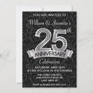 Invitation du 25e anniversaire Silver Diamond
