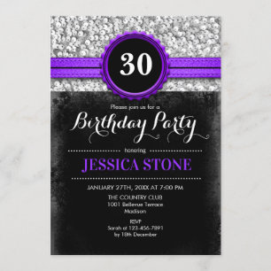 Invitation du 30e anniversaire - Argent noir viole