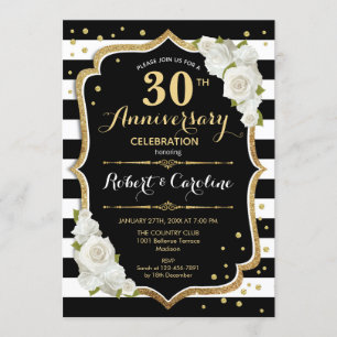 Invitation du 30e anniversaire - Black White Gold