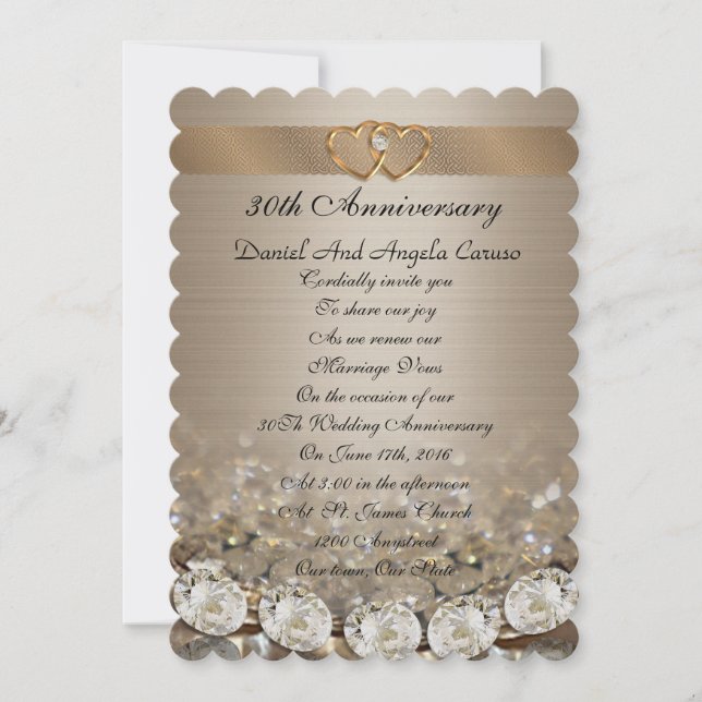 Invitation du 30e anniversaire de la fête (Devant)