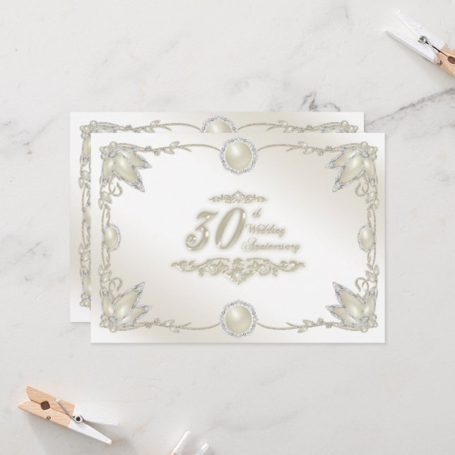 Invitation du 30e anniversaire du Mariage (Devant/Arrière en situation)