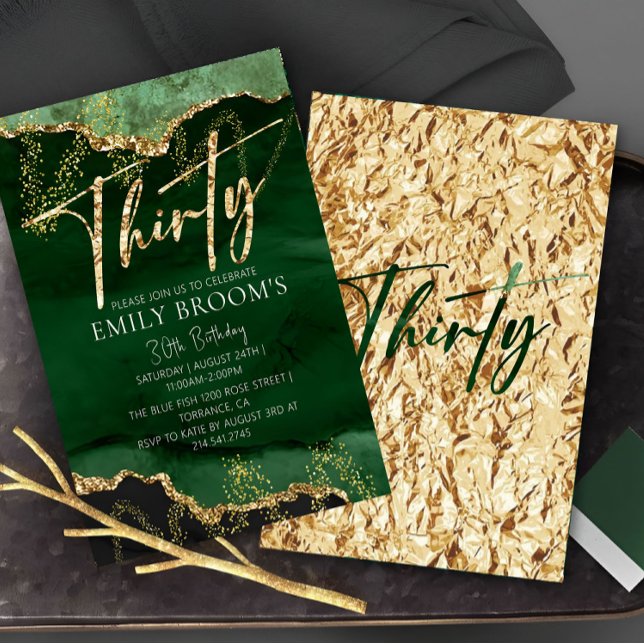 Invitation du 30e anniversaire Emerald Green and G (Créateur téléchargé)