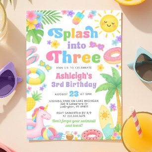Invitation du 3e anniversaire d'été - Splash in Th