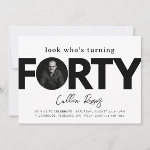 Invitation du 40e anniversaire   40ème minimaliste