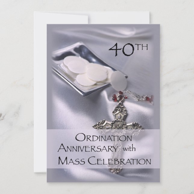Invitation du 40e anniversaire d'ordination (Devant)