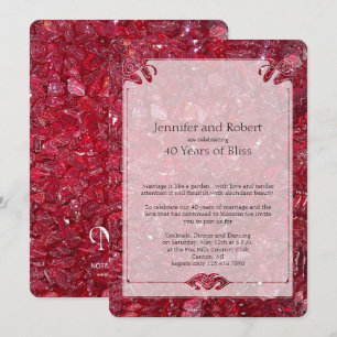 Invitation du 40e anniversaire du Mariage Ruby