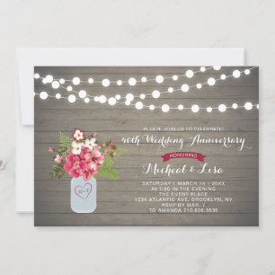 Invitation du 40e anniversaire du Mariage Rustic W