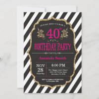 Invitation du 40e anniversaire. Parties scintillan