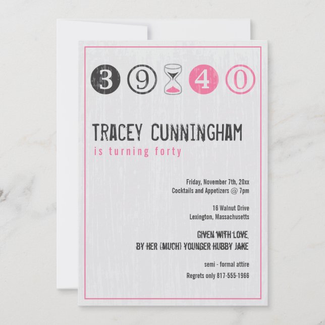 Invitation du 40e anniversaire - Personnaliser (Devant)