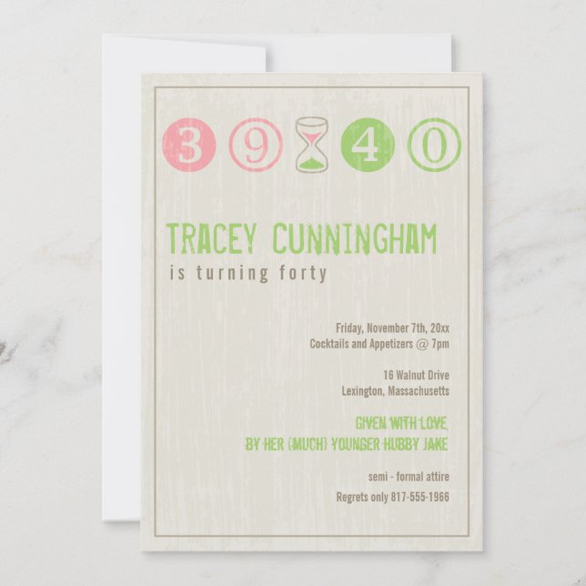 Invitation du 40e anniversaire - Personnaliser (Devant)