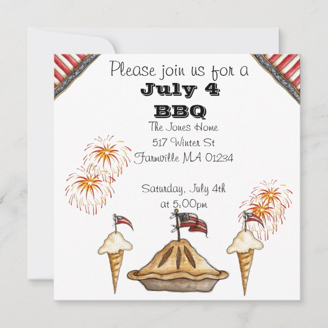Invitation du 4 juillet (Devant)
