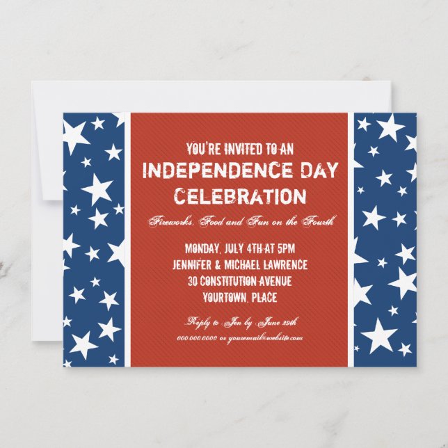Invitation du 4 juillet au Red, White et Blue (Devant)