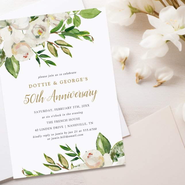 Invitation du 50e anniversaire de Gilded Blooms (Créateur téléchargé)