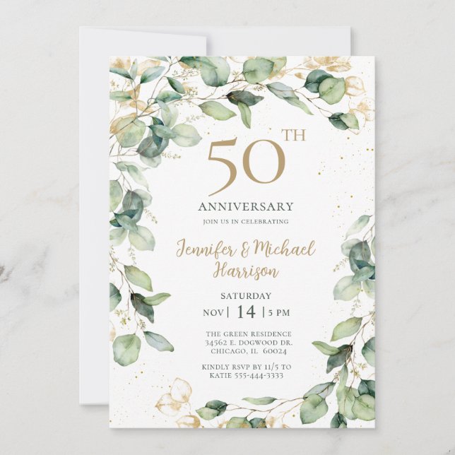 Invitation du 50e anniversaire d'Eucalyptus (Devant)