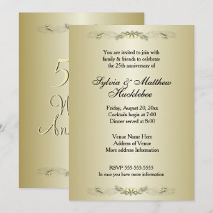 Invitation du 50e anniversaire du Mariage