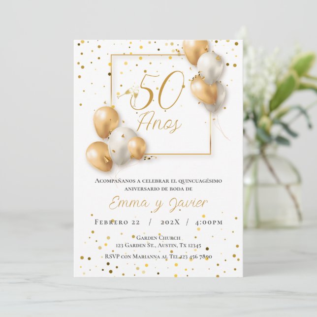 Invitation du 50e anniversaire du Mariage (Debout devant)