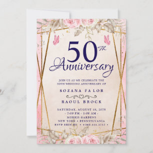 Invitation du 50e anniversaire du Mariage
