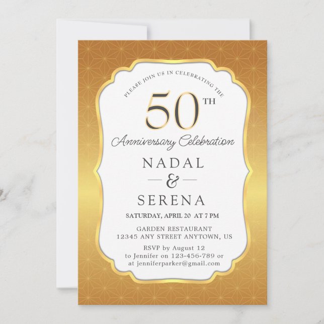 Invitation du 50e anniversaire du Mariage (Devant)