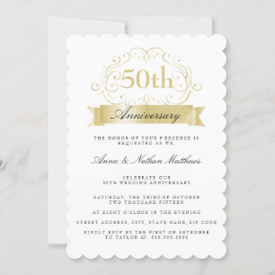 Invitation du 50e anniversaire du Mariage d'or