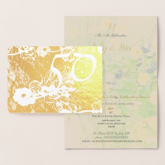 Invitation du 50e anniversaire du Mariage d'or (Affichage)