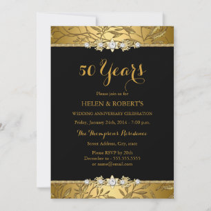 Invitation du 50e anniversaire du Mariage Gold Lea