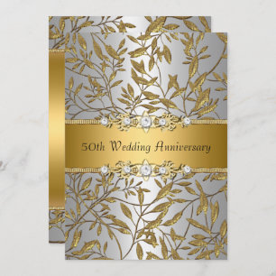 Invitation du 50e anniversaire du Mariage Gold Lea