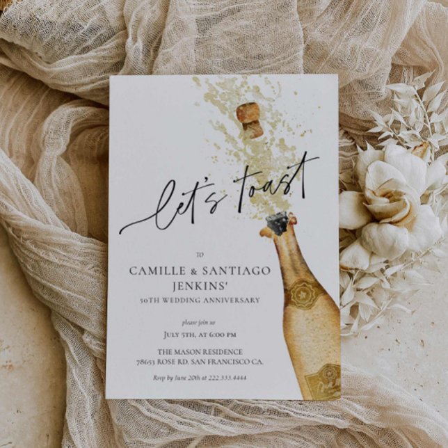 Invitation du 50e anniversaire du Mariage moderne (Elegant Wedding Anniversary Invitation )