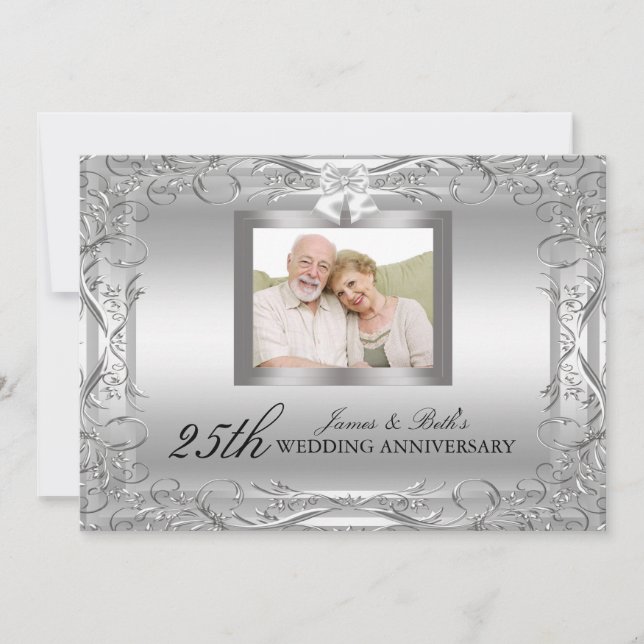 Invitation du 50e anniversaire du Mariage Silver D (Devant)