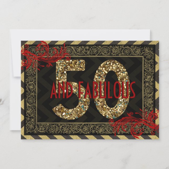 Invitation du 50e anniversaire du Red Gold & Black (Devant)