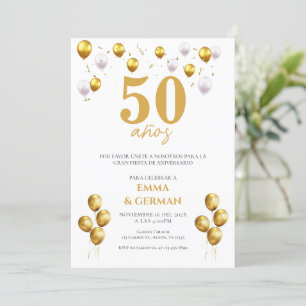 Invitation du 50e anniversaire en espagnol