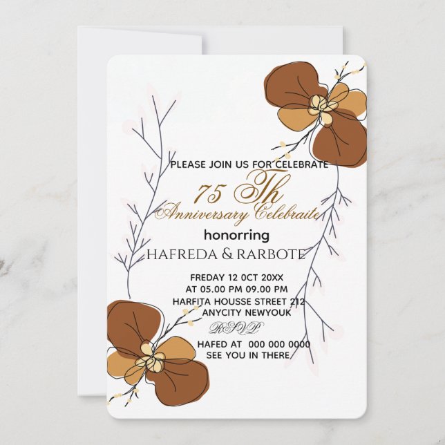 Invitation du 50e anniversaire, Mariage de la verd (Devant)
