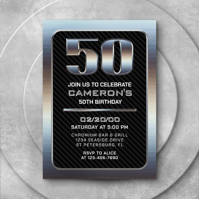 Invitation du 50e anniversaire masculin (Créateur téléchargé)