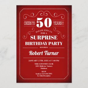 Invitation du 50e anniversaire surprise - Blanc ro
