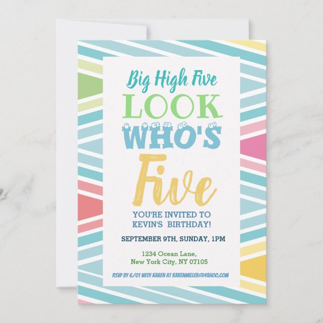 Invitation du 5e anniversaire (Devant)