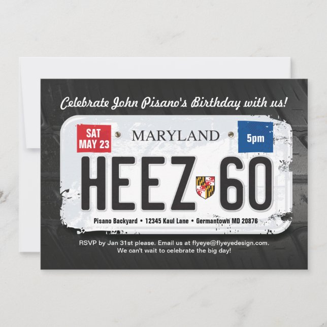 Invitation du 60e anniversaire de Guy Maryland (Devant)