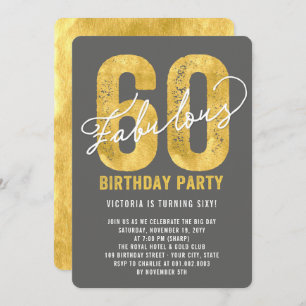Invitation du 60e anniversaire Gold Sixty and Fabu