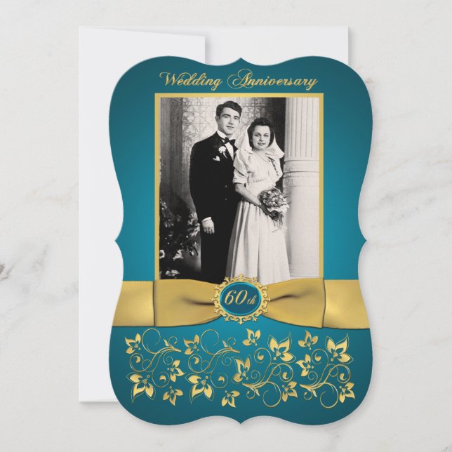 INVITATION du 60e anniversaire IMPRIMÉ RIBBON Fanc (Devant)