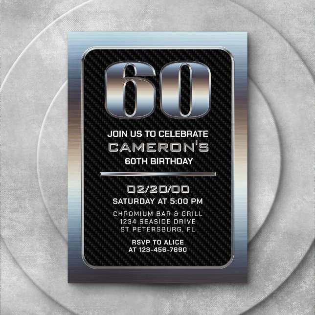 Invitation du 60e anniversaire masculin (Créateur téléchargé)