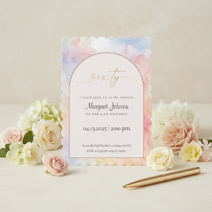 Invitation du 60e anniversaire   Pastel Watercolor