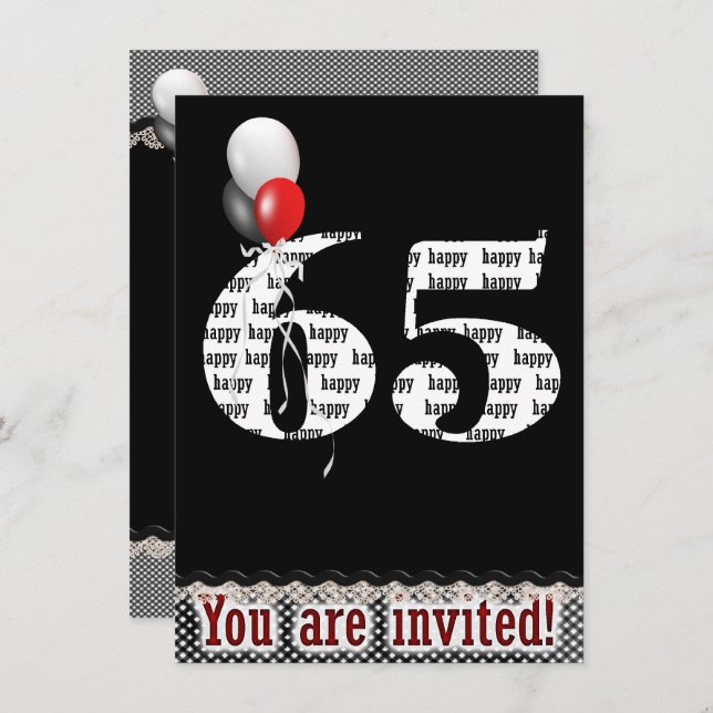 Invitation du 65e anniversaire (Devant / Derrière)