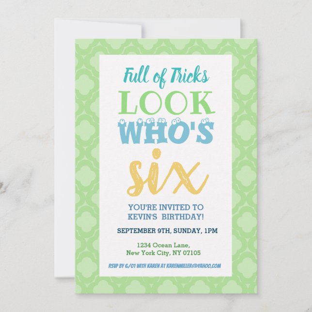 Invitation du 6e anniversaire (Devant)