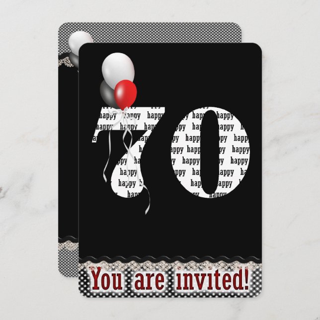 Invitation du 70e anniversaire (Devant / Derrière)